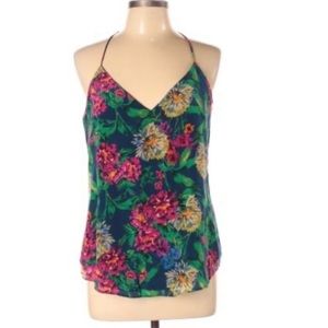 Lavender Brown Floral Silk Racerback Tank small